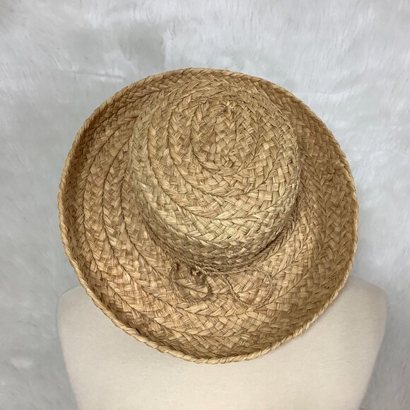 Helen Kaminski Australia Woven Straw Raffia Hat with Raffia Bow